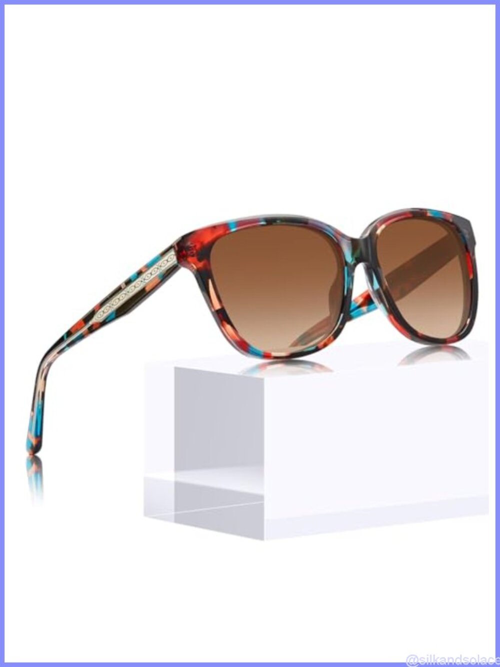 Square Polarized Sunglasses UV Protection Full Frame Acetate Wrap Around